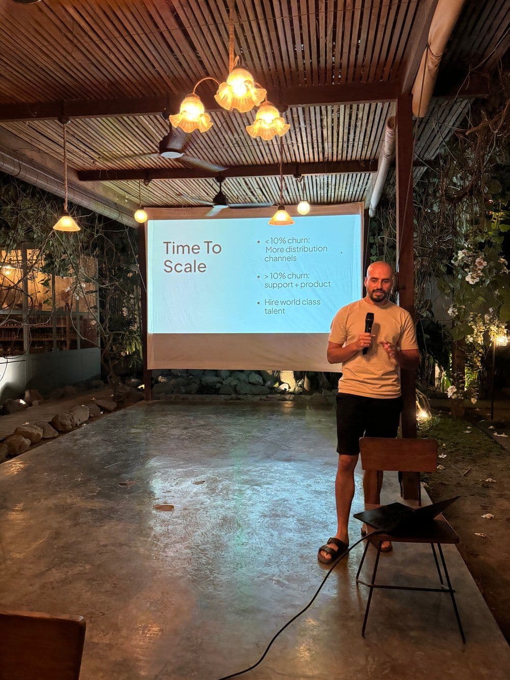 A speaker presenting to the BSTC community
